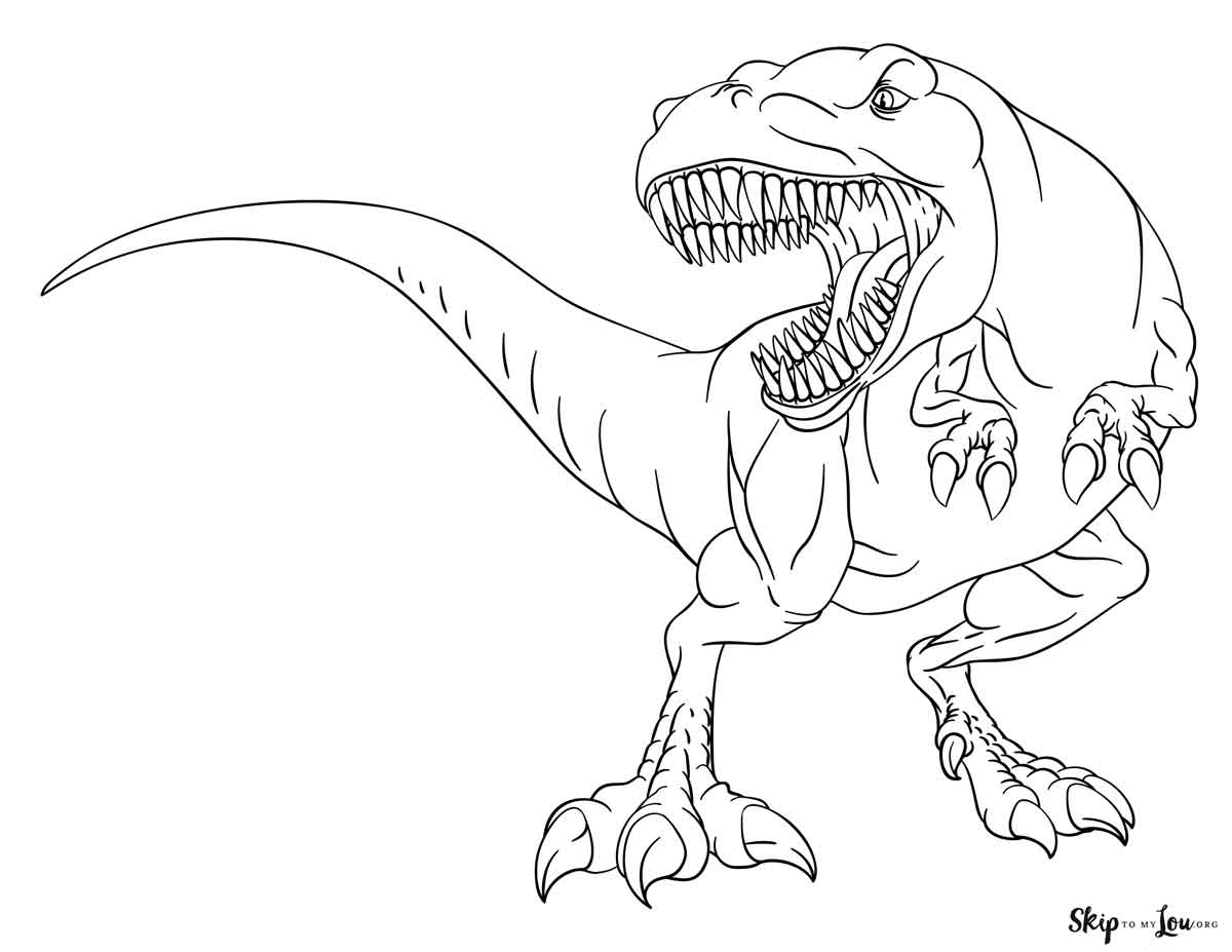 Terrific T Rex Coloring Pages For Kids Skip To My Lou
