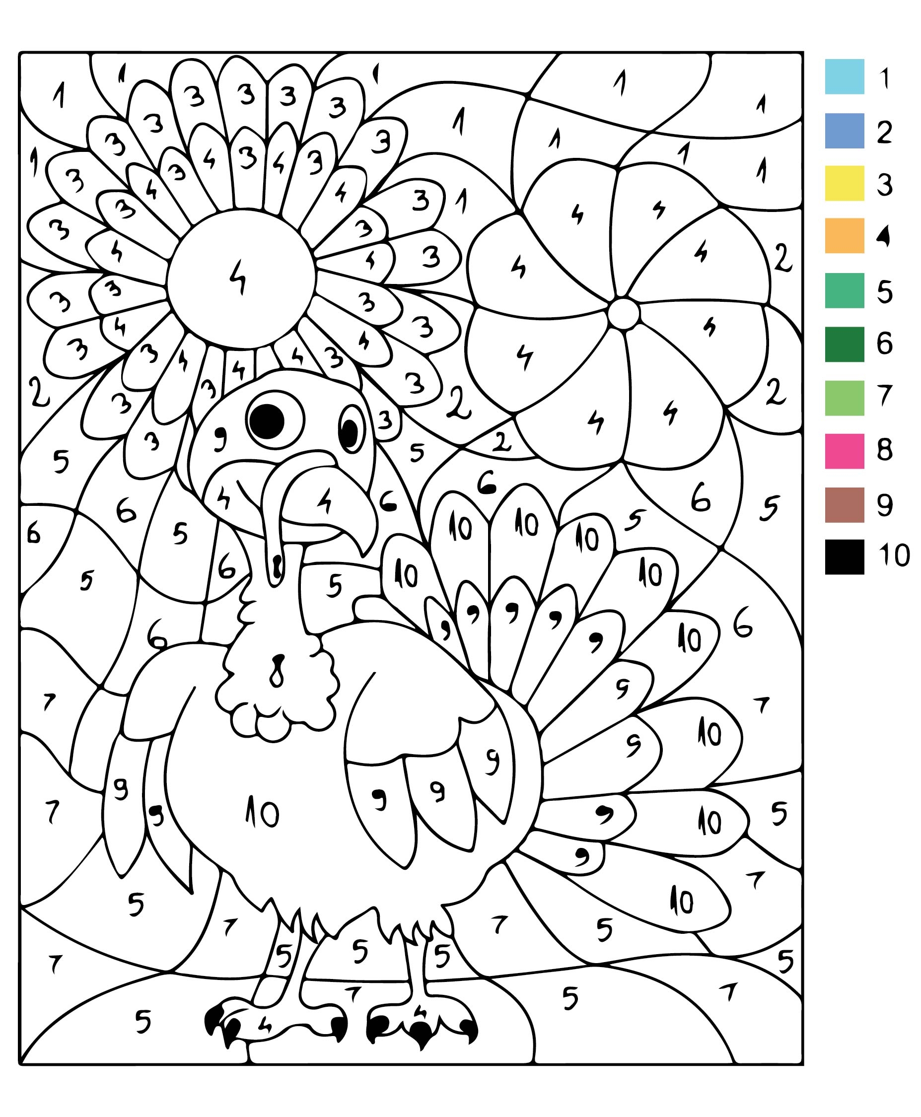 Thanksgiving Color By Number Coloring Pages 15 Free PDF Printables