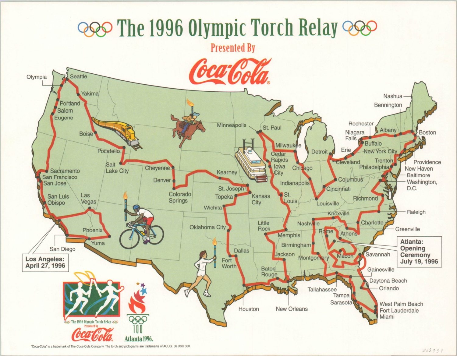 The 1996 Olympic Torch Relay Curtis Wright Maps