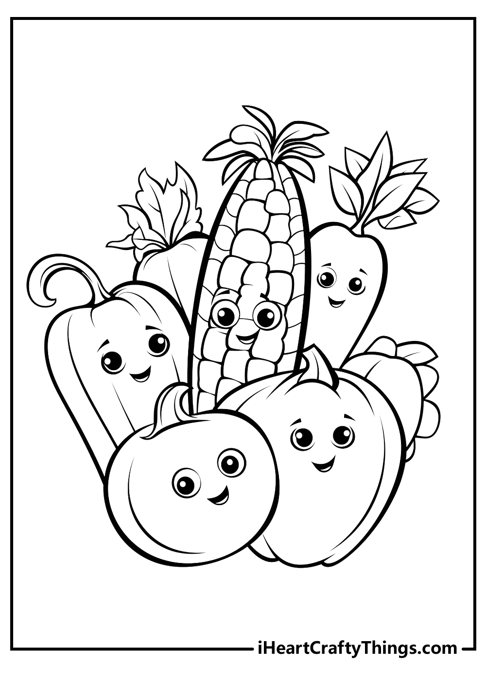 coloring page vegetables