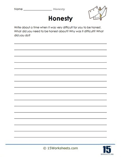 The Difficulty Of Honesty Worksheet 15 Worksheets