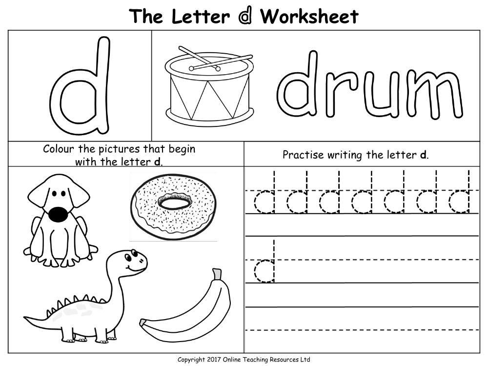 The Letter D Worksheet English Reception Worksheets Library