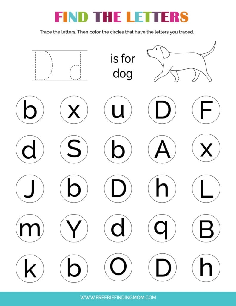 letter d worksheets for preschoolers