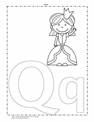 The Letter Q Coloring Page Worksheets