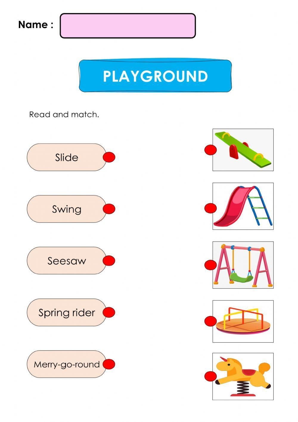 playground worksheets for preschoolers