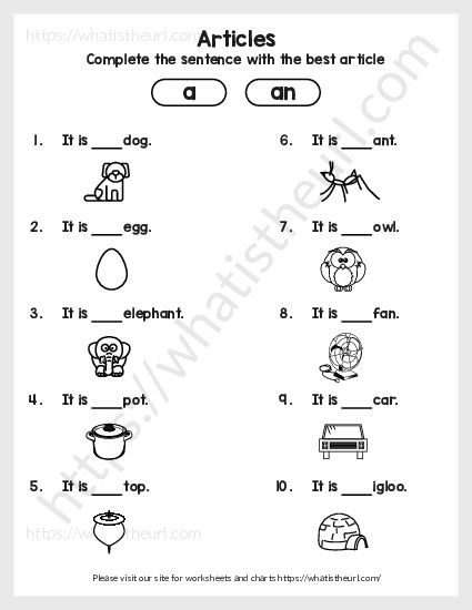 This Is The Second Exercise For Grade 2 Students On Using a Or An For 