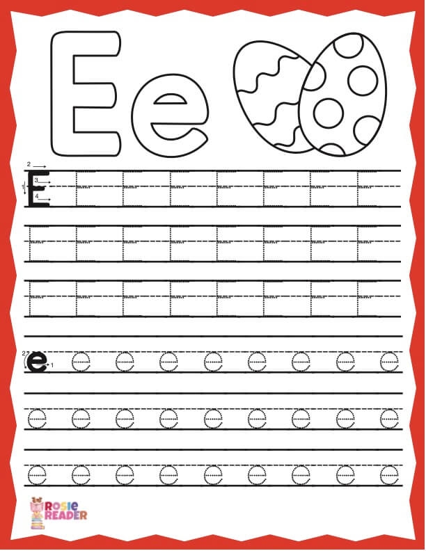 Trace Letter E Reading Adventures For Kids Ages 3 To 5