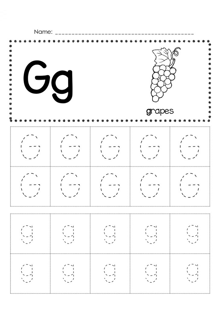 Trace Letter G Alphabet Printable Archives 101 Activity