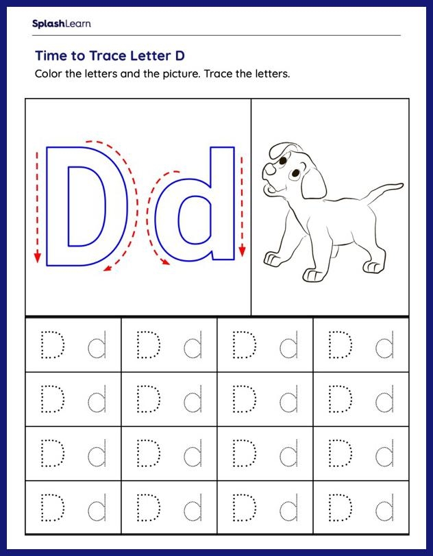tracing letter d printable
