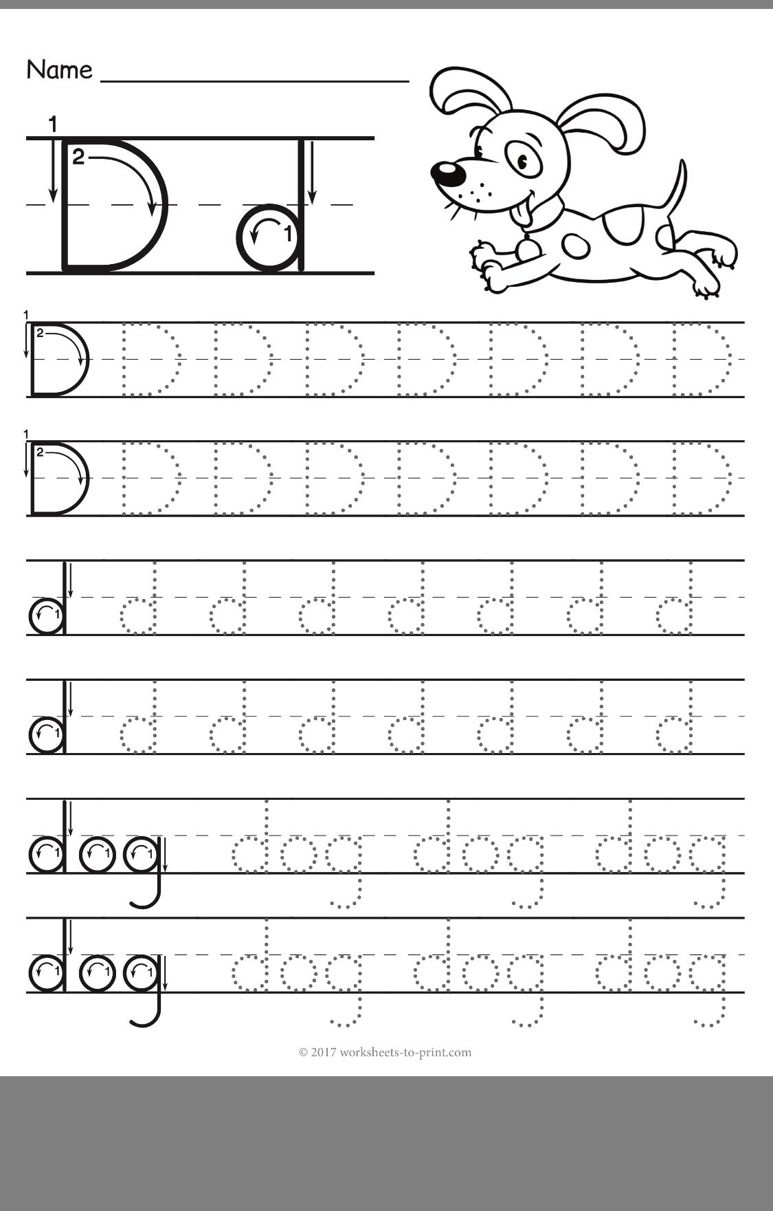 letter dd worksheets for kindergarten