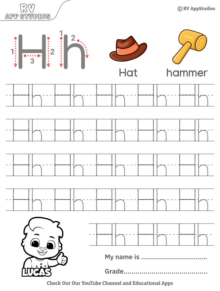 Tracing Letter HH Letter Tracing Worksheets