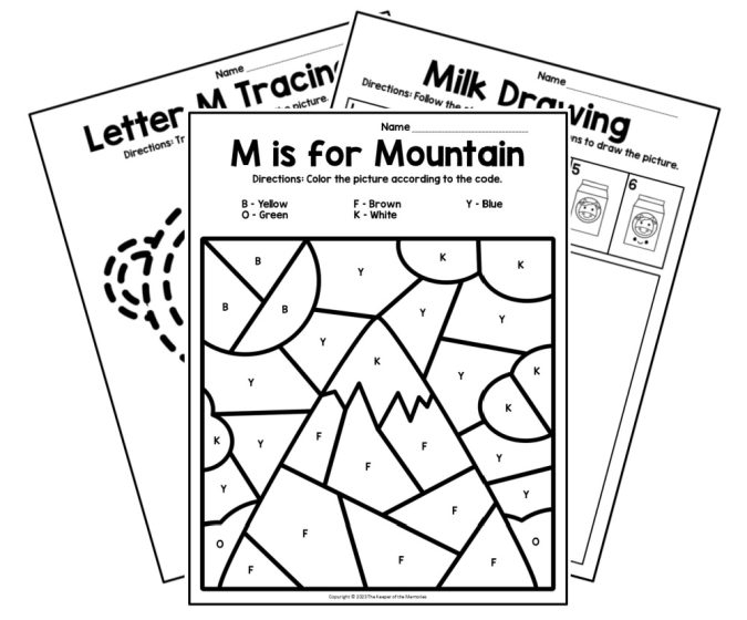 Tracing Letter M Worksheets Kindergarten Free Infoupdate