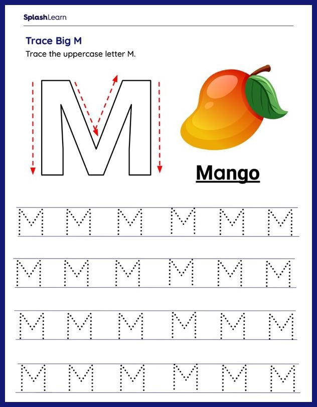 Tracing Letter M Worksheets Kindergarten Free Infoupdate