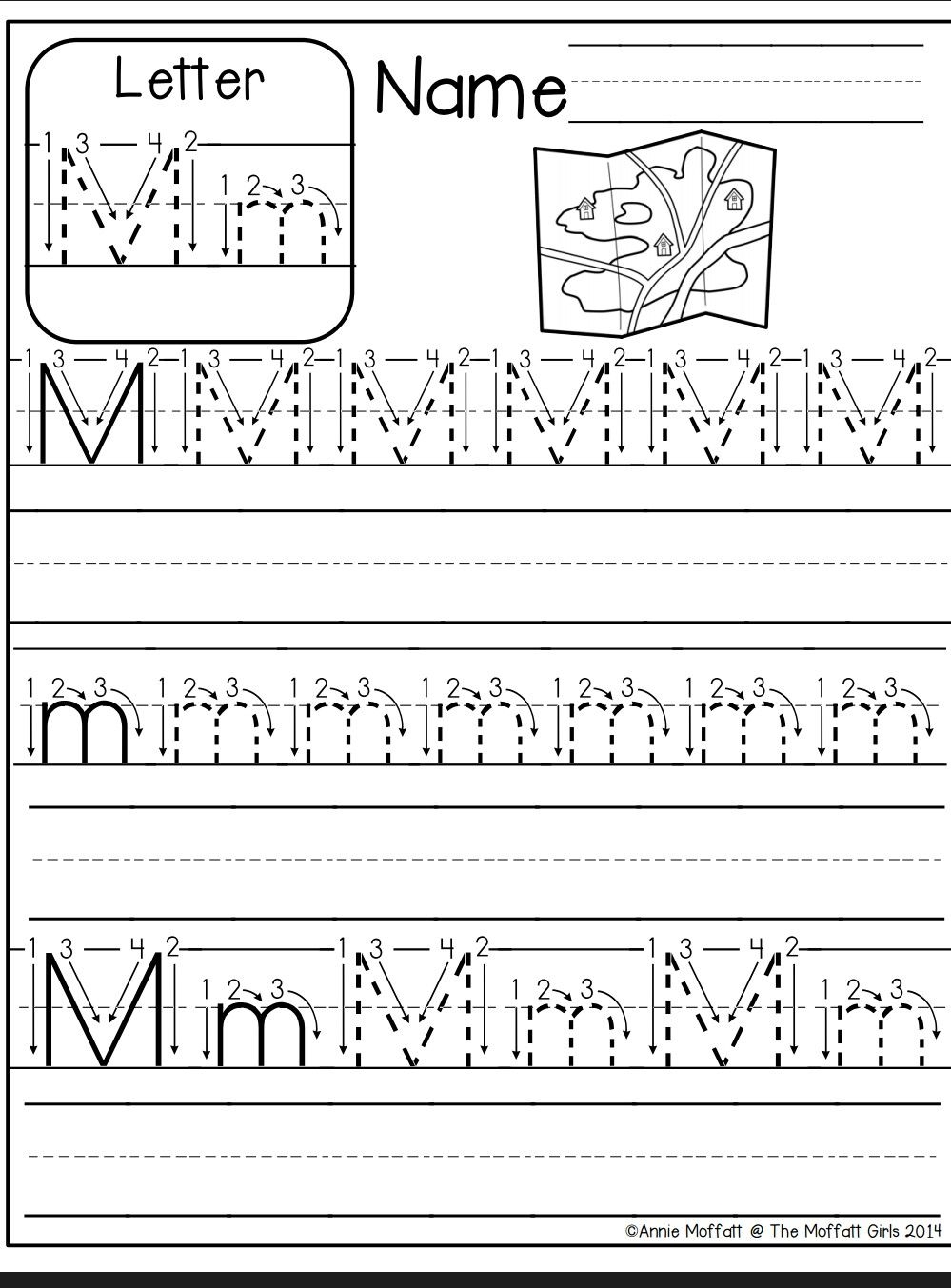letter m worksheets for kindergarten