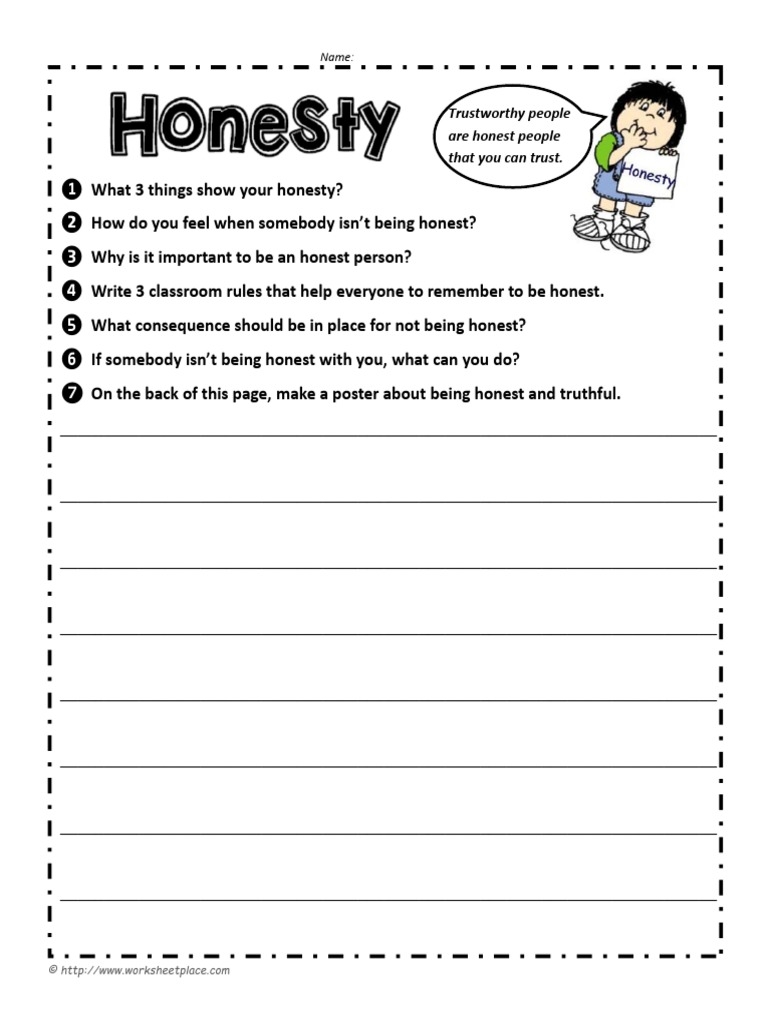 Trustworthiness Worksheets Worksheets Library