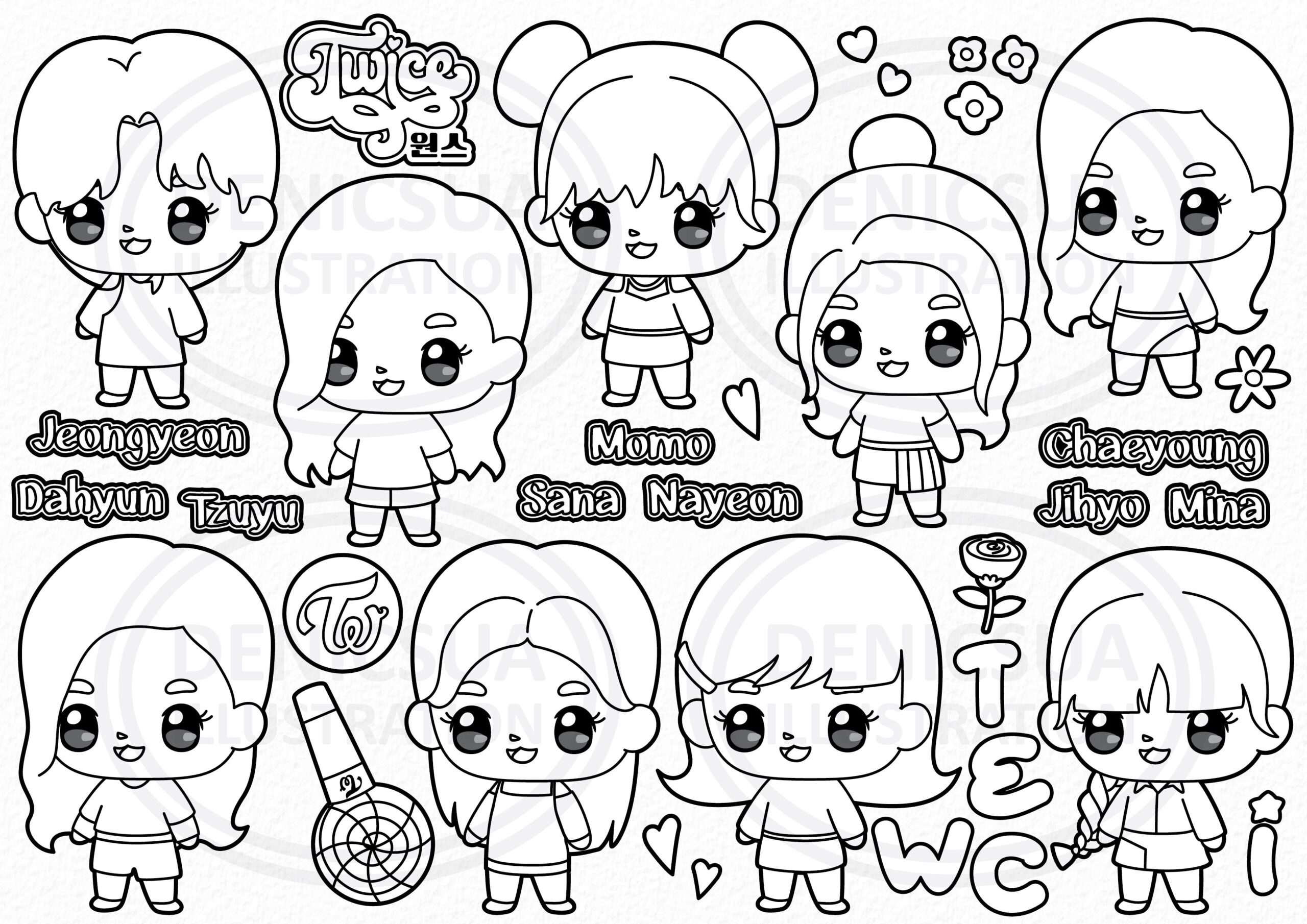 Twice Clipart Cute Kpop Vector Korea Band Twice Fanart Twice