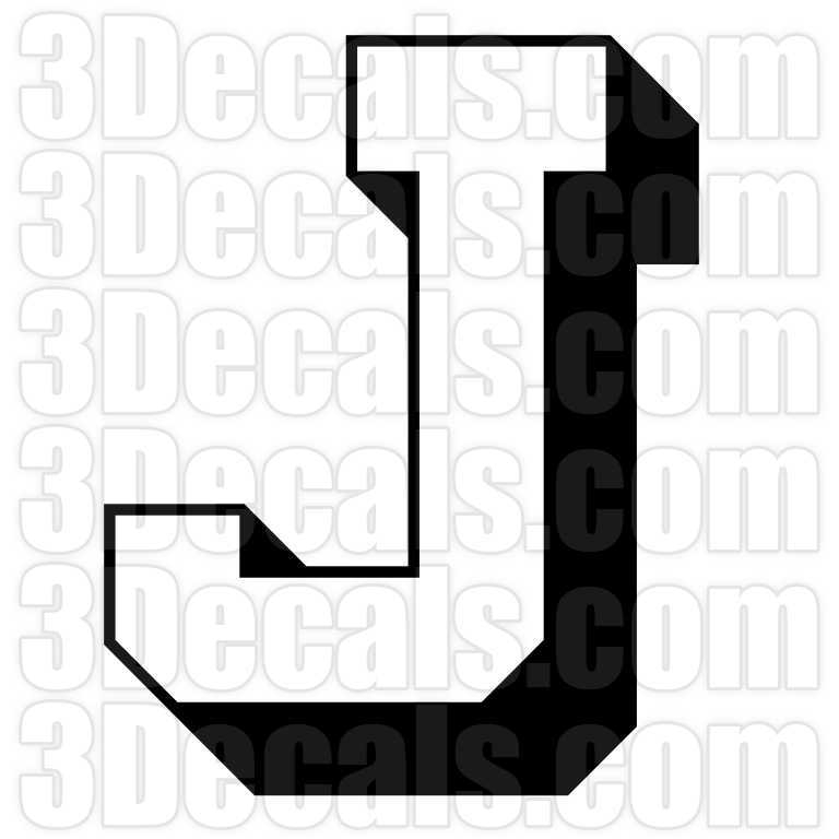 Two Color Letter J 3Decals
