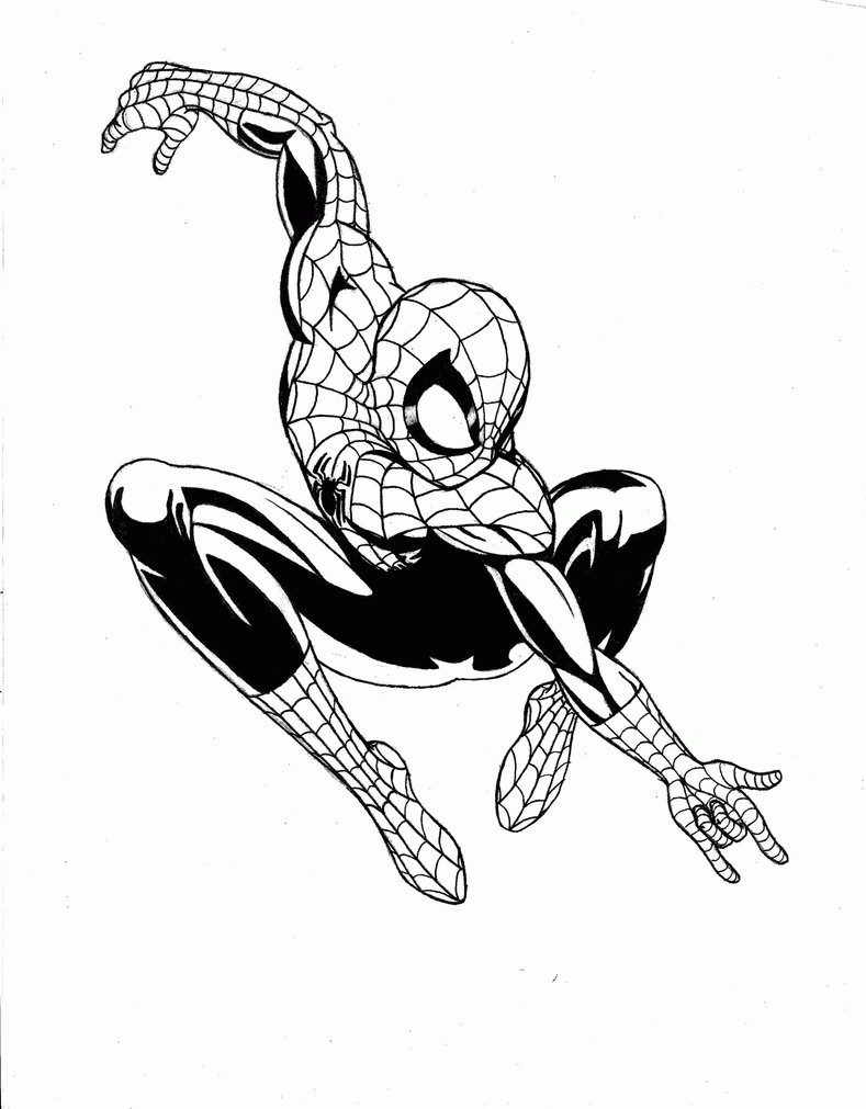 coloring page spiderman