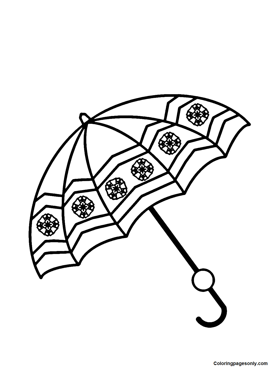 u for umbrella coloring page