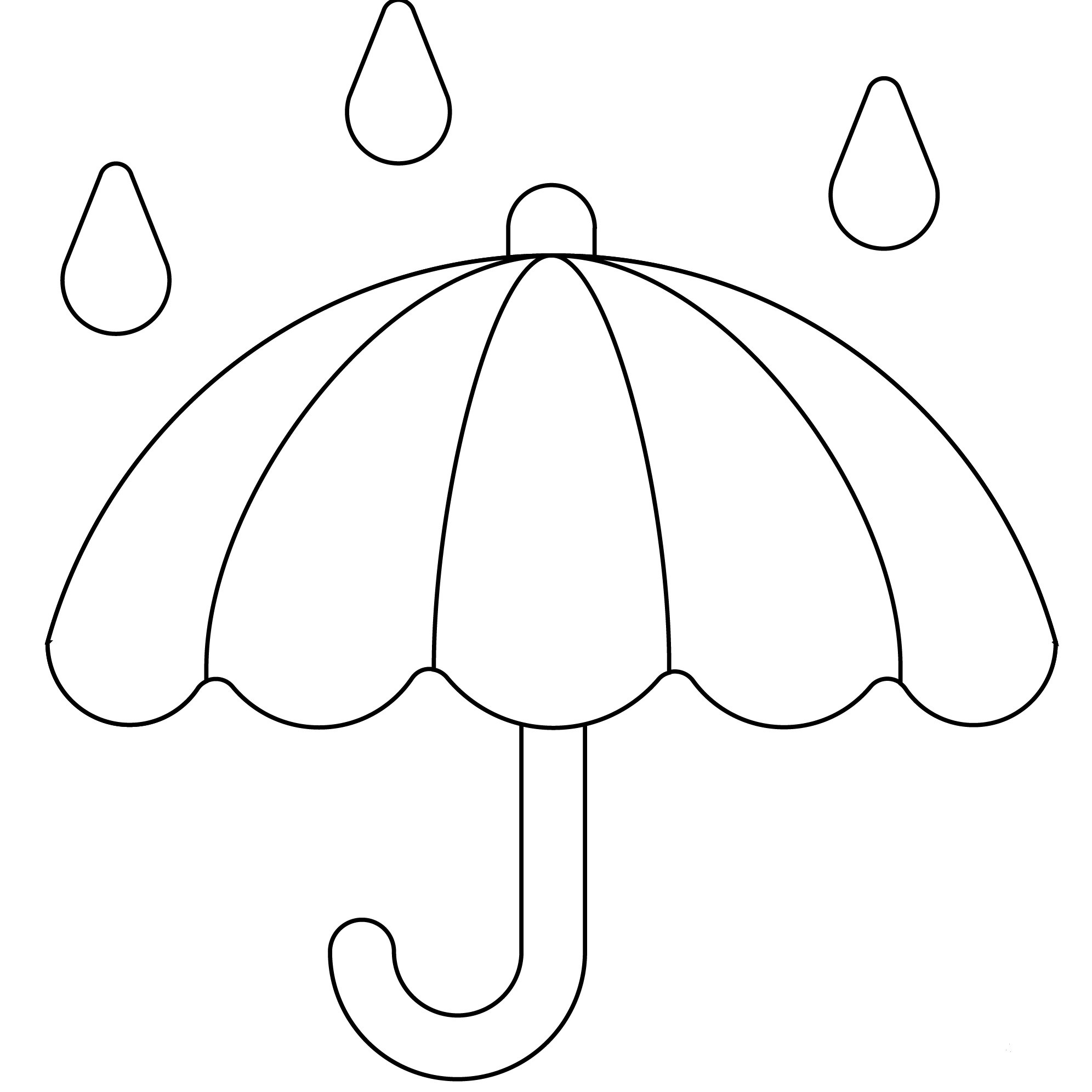 Umbrella With Raindrops Emoji Coloring Page ColouringPages