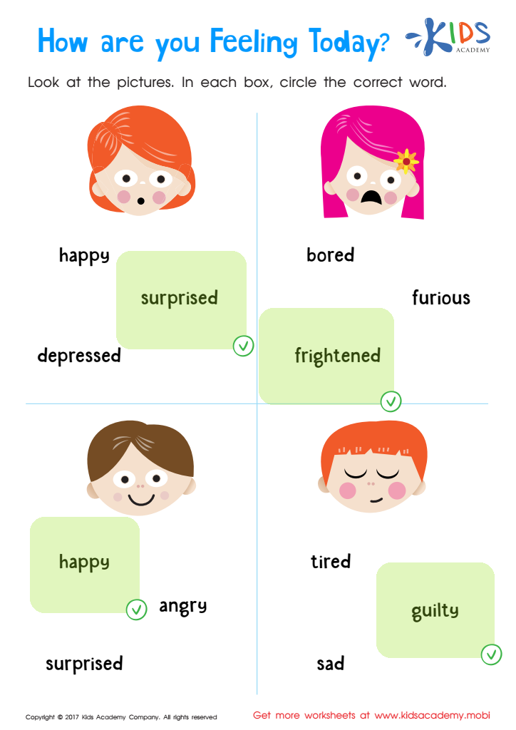 expressing feelings worksheet for kids