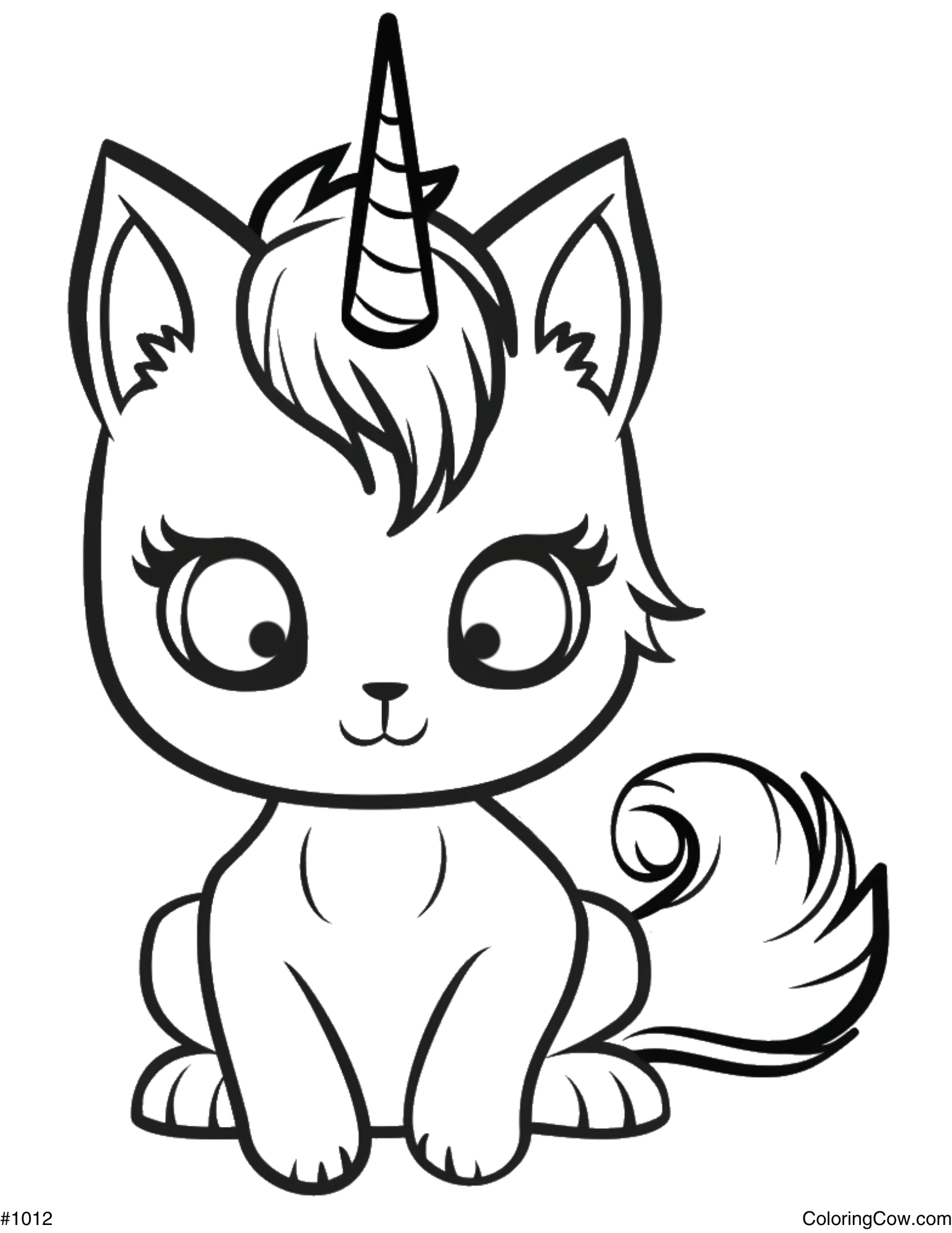 Unicorn Cat Coloring Page