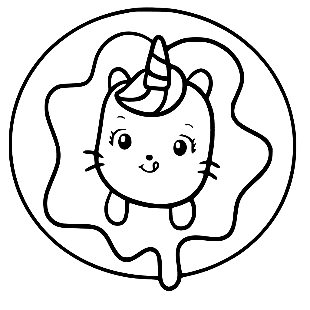 coloring page unicorn cat