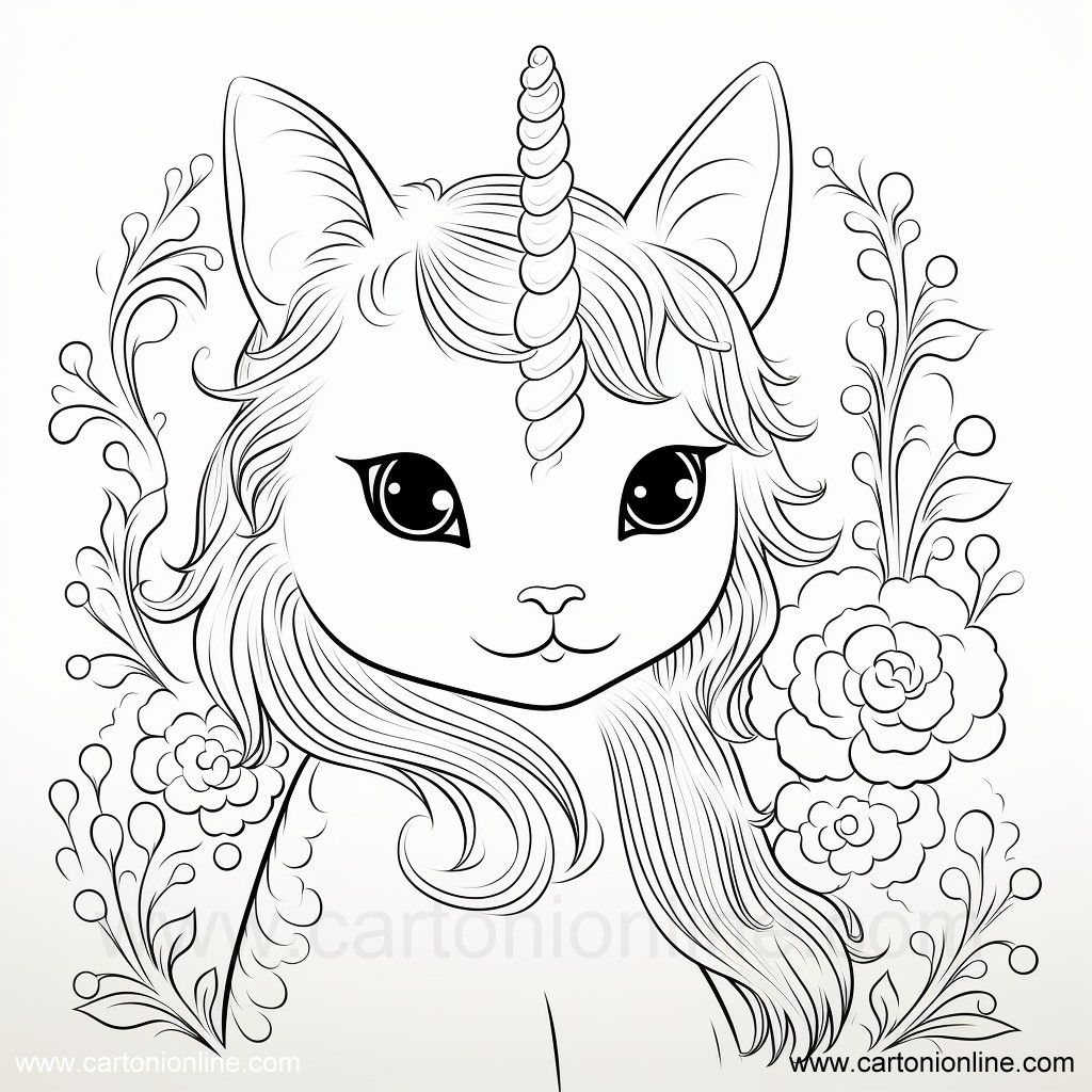 unicorn cat coloring pages pdf
