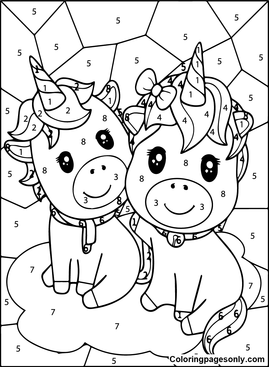 Unicorn Color By Number Free Coloring Pages Unicorn Color By Number 