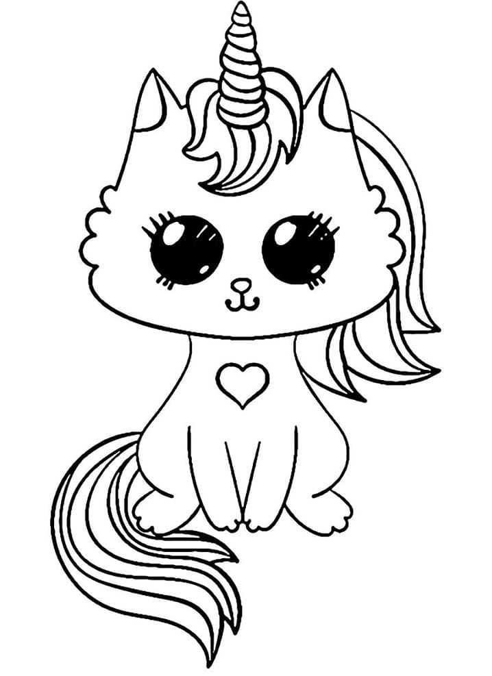 free unicorn cat coloring pages