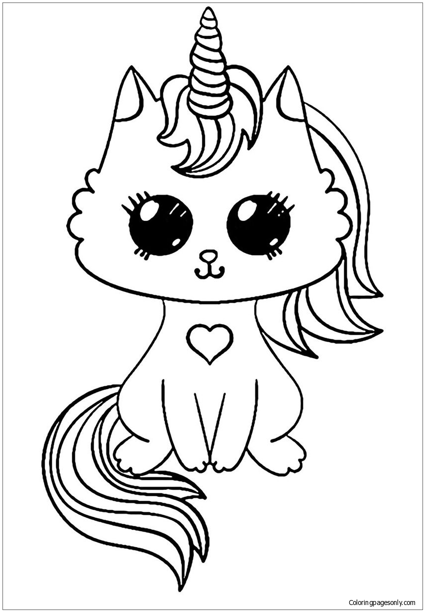 Unicorn Kitty Cat Coloring Pages Unicorn Cat Coloring Pages 