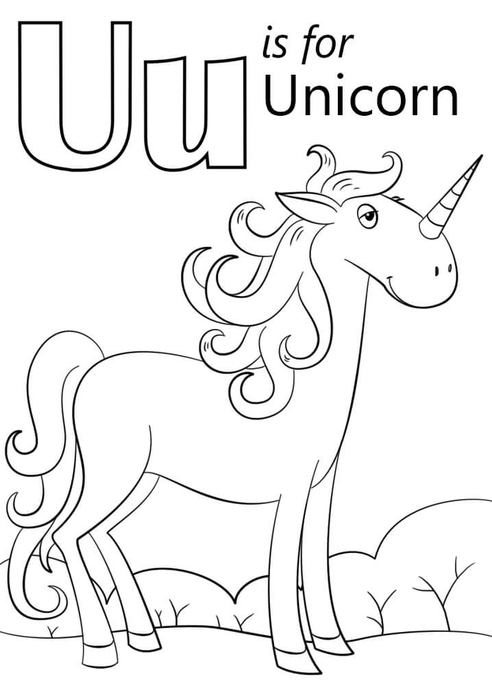 Unicorn Letter U Coloring Page Free Printable Coloring Pages For Kids
