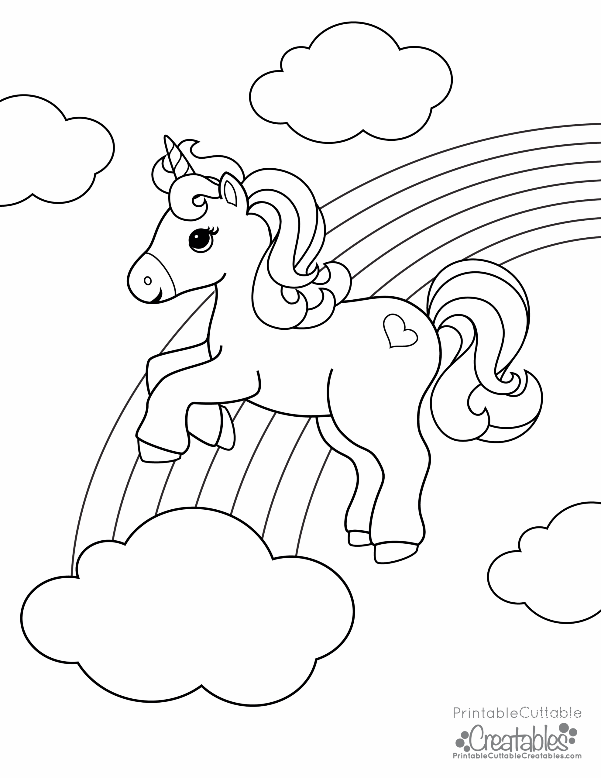 color pages printable unicorn