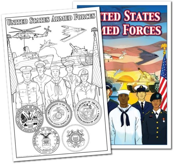 United States Armed Forces Colorable Posters 12 quot X 18 quot 
