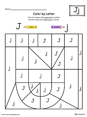 Uppercase Letter J Color by Letter Worksheet MyTeachingStation