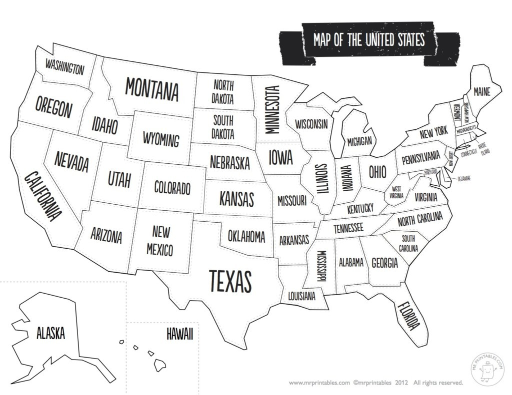 colorable us map printable