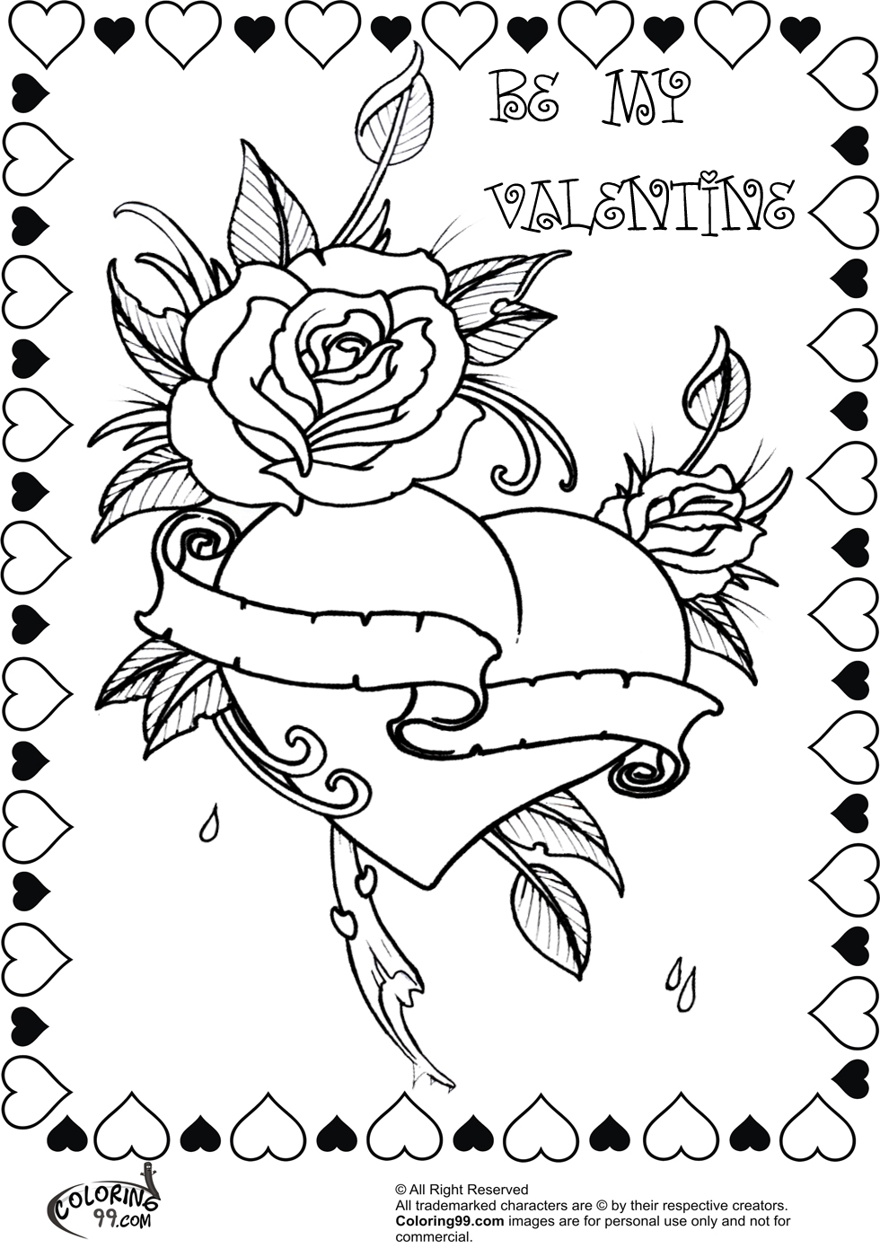 Valentine Adult Coloring Pages At GetColorings Free Printable 