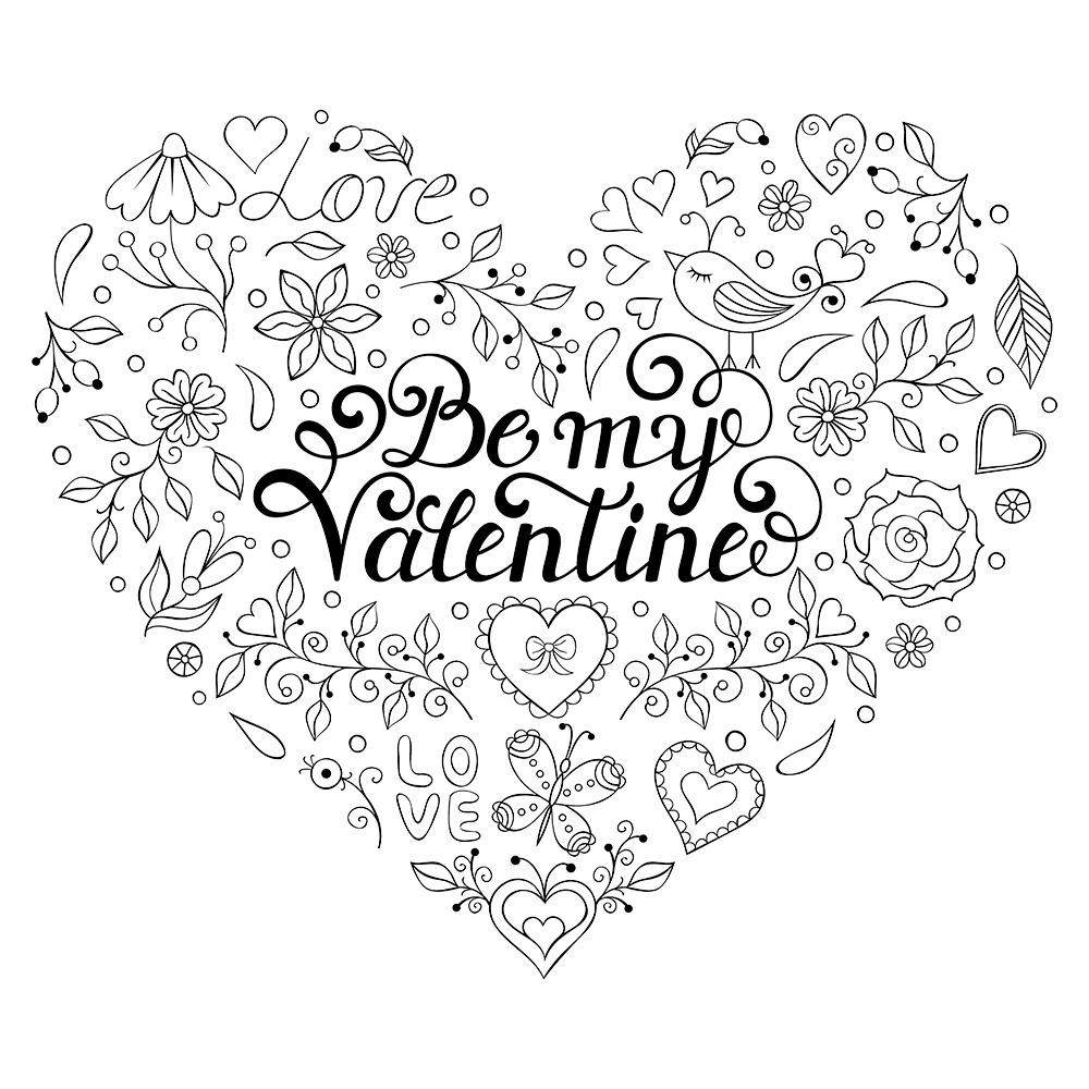 Valentine Adult Coloring Pages At GetColorings Free Printable 
