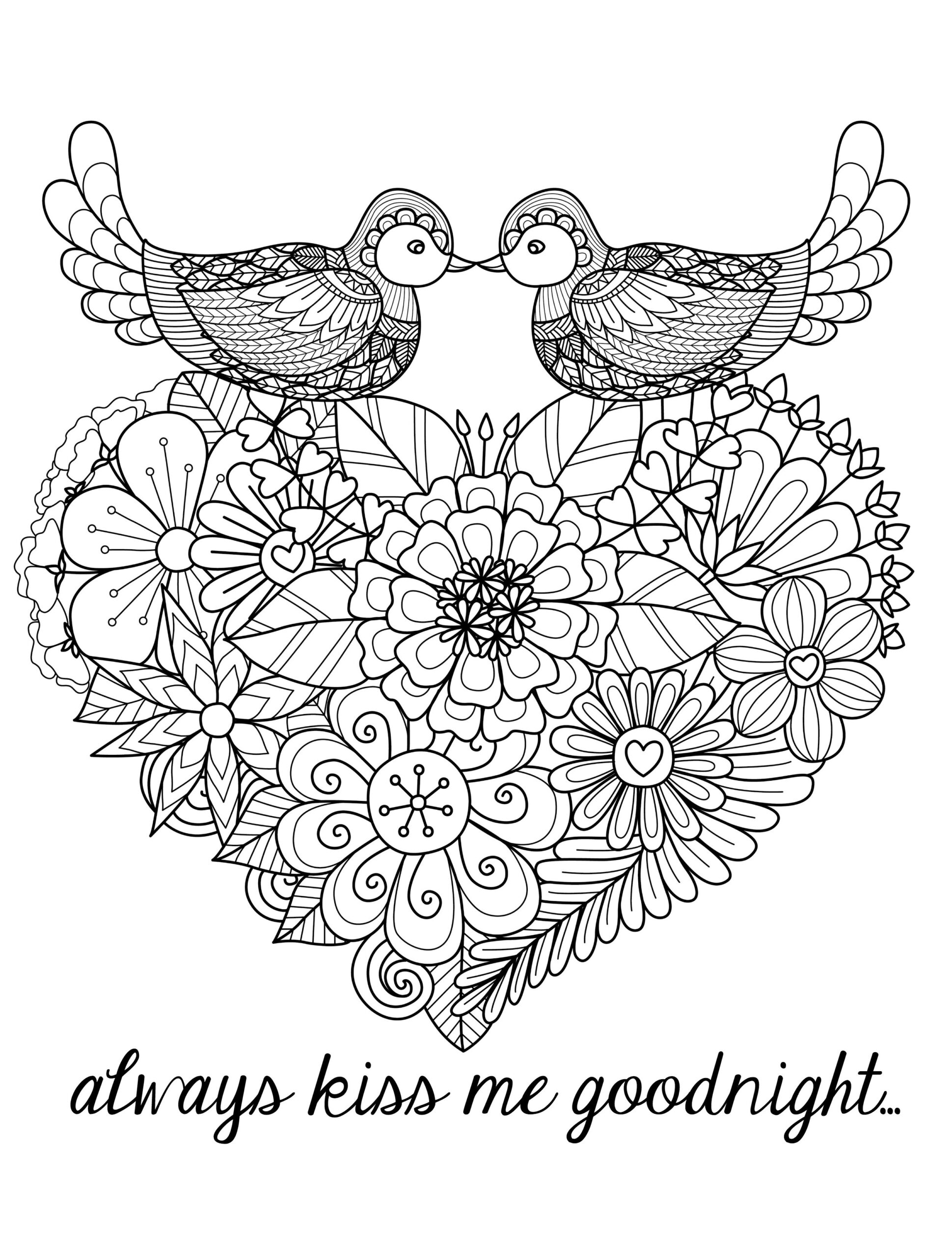 valentine adult coloring pages