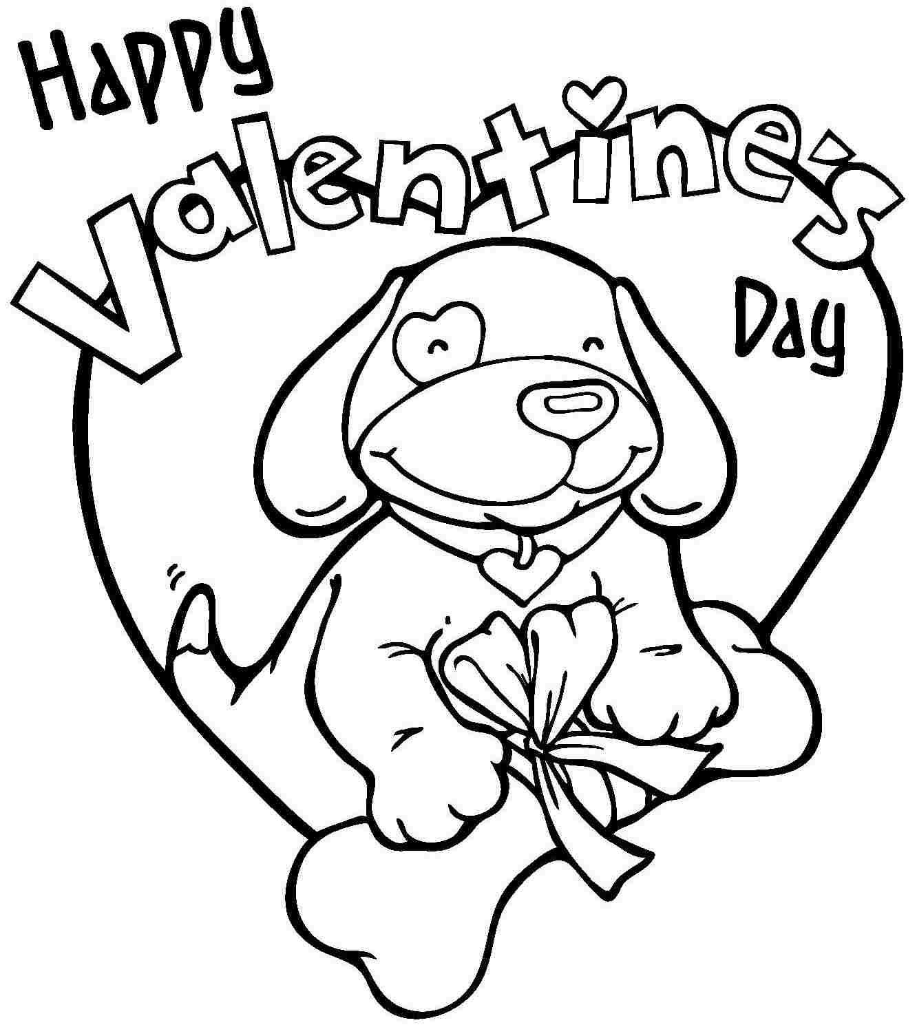 free valentine color pages printable