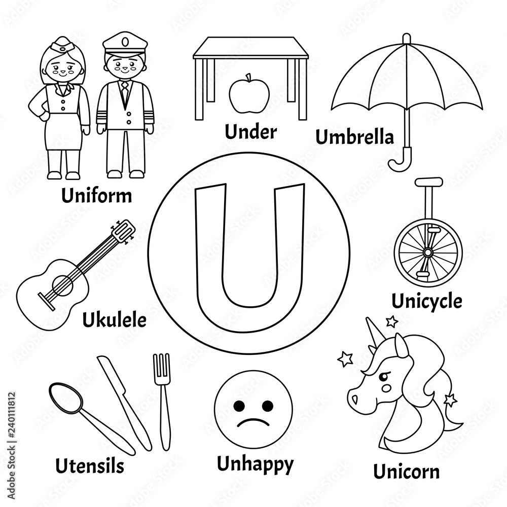 u is for coloring page