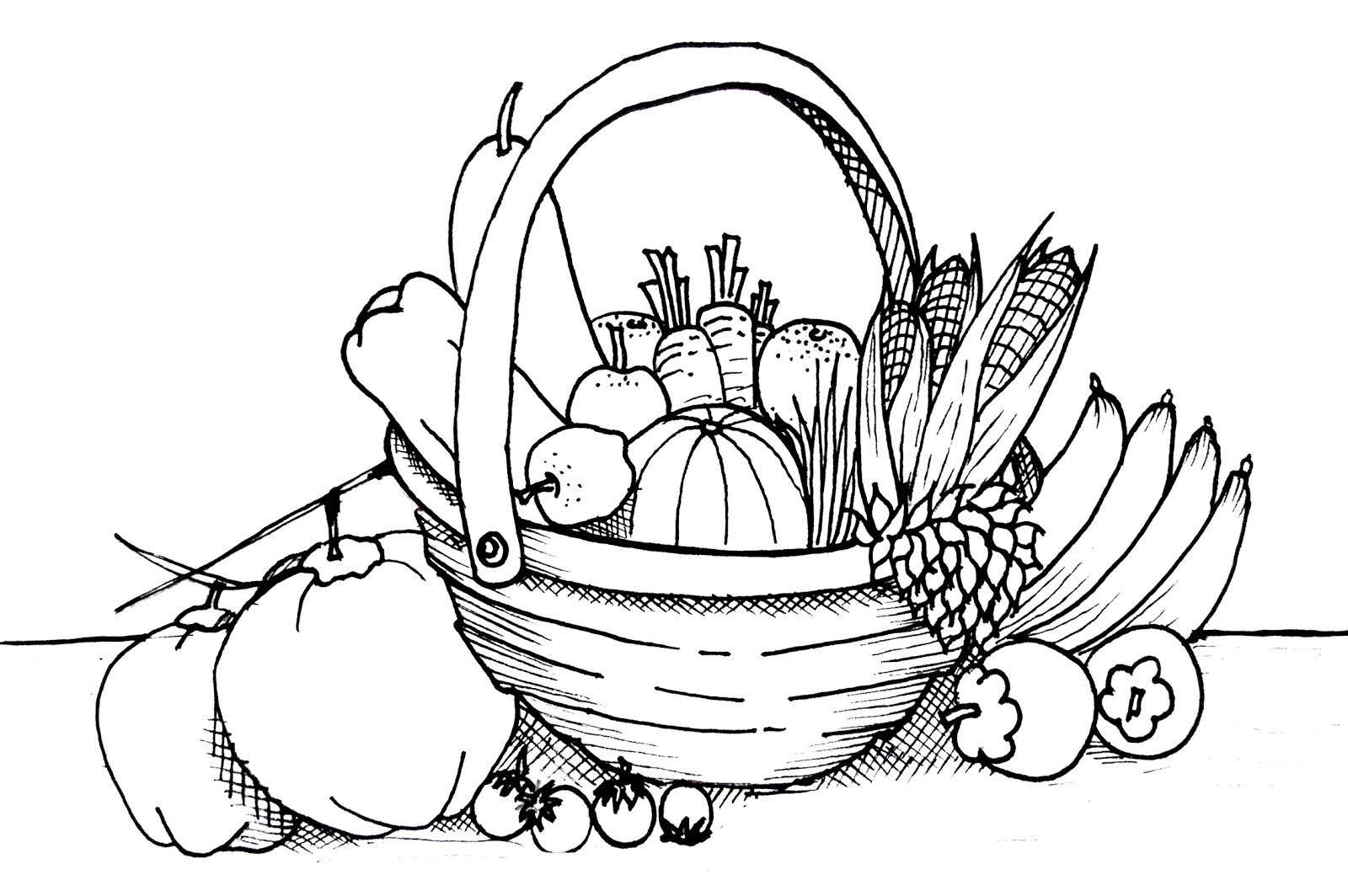 kids vegetable coloring pages