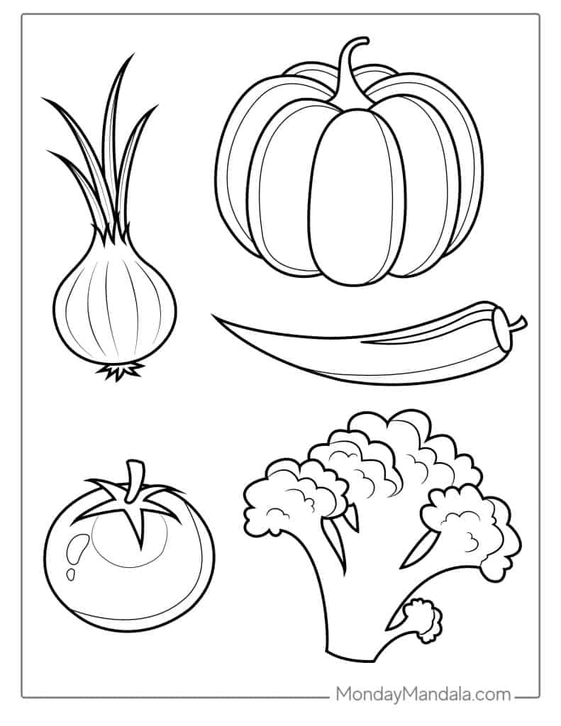 Vegetables Coloring Pages For Kids