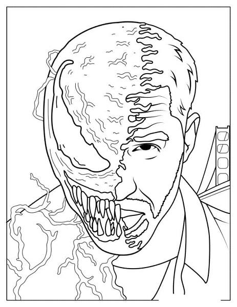 venom head coloring page