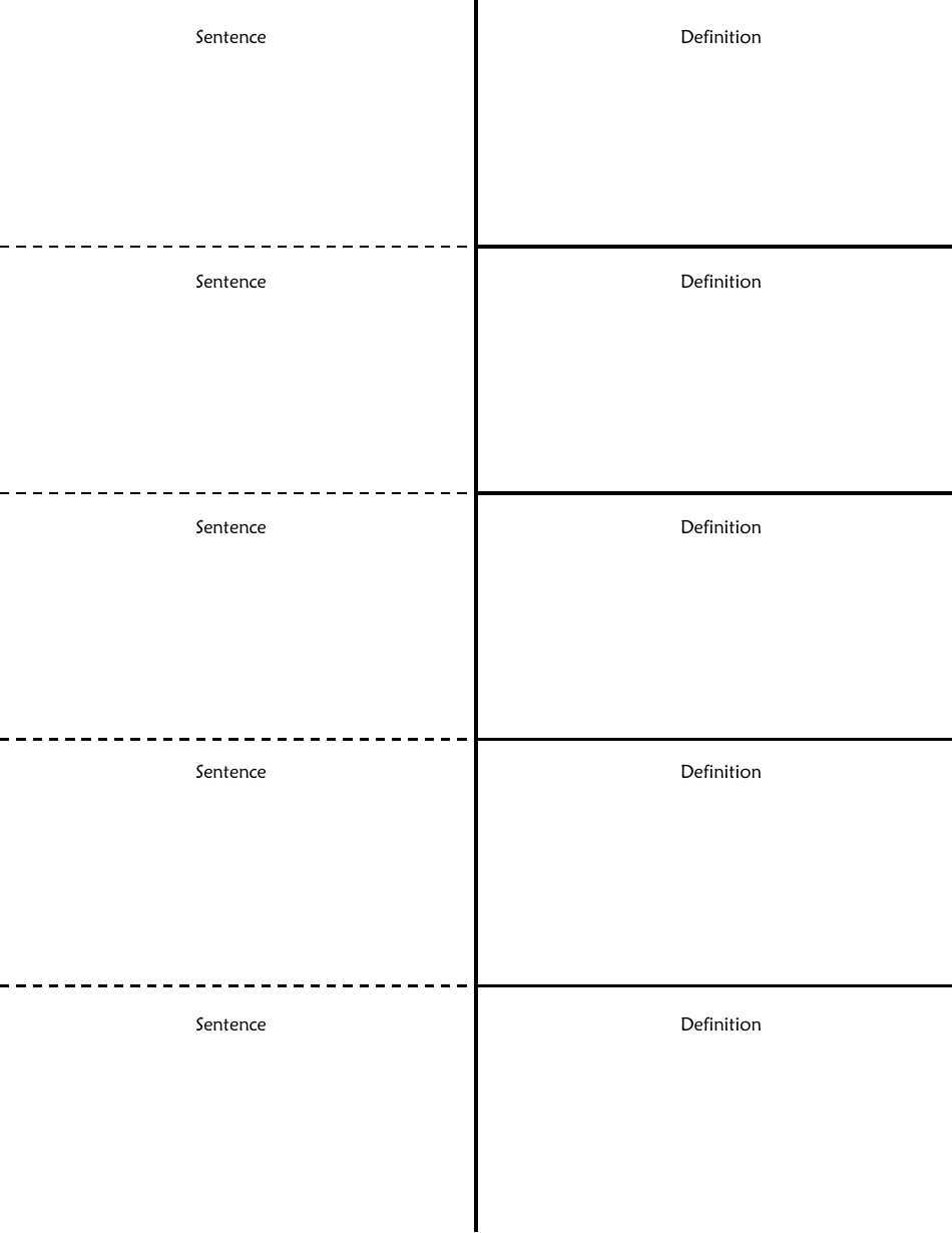 Vocabulary Foldable Template Download Printable PDF Templateroller