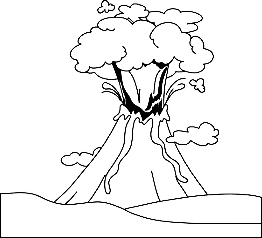 Volcano Coloring Pages For Kids Coloring Home