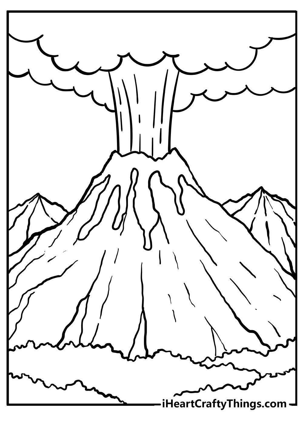 Volcano Coloring Pages Volcano Drawing Coloring Pages Volcano