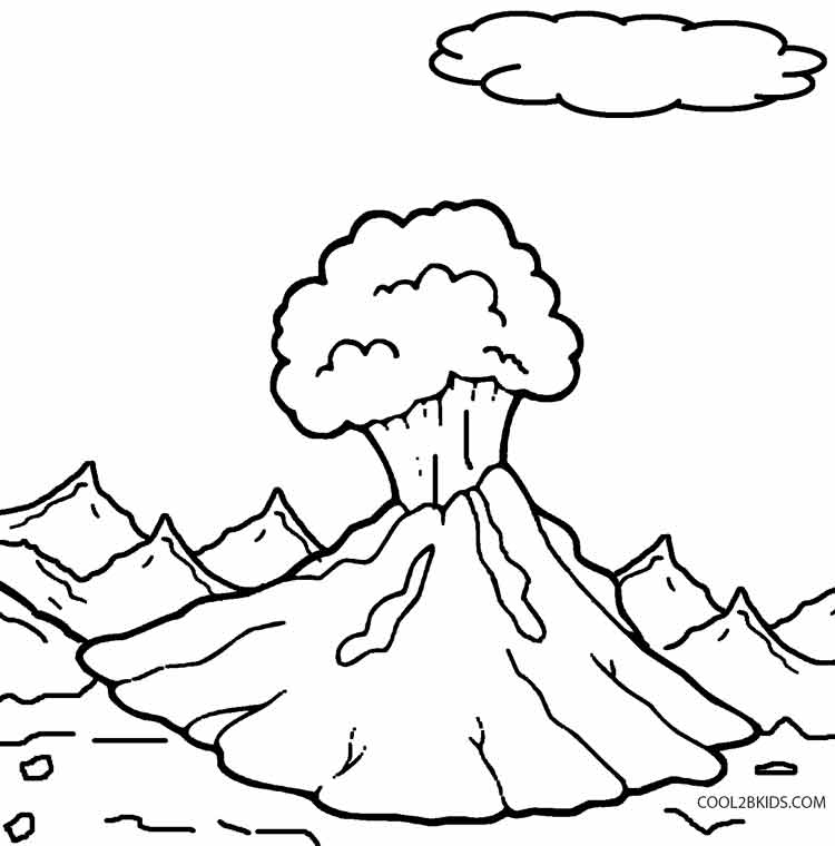 volcano design for kids printable