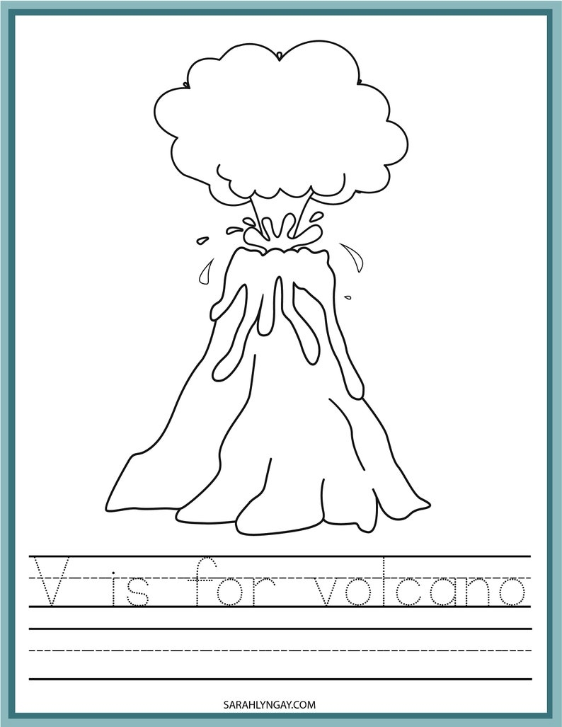 Volcano Volcano Printable Set Volcano Facts Instant Download