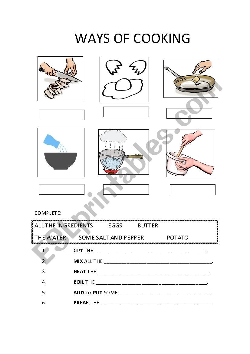Ways Of Cooking ESL Worksheet By Eveab Worksheets Library